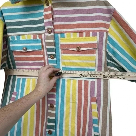 Nocturne Rainbow Striped Shacket XS NWT - Picture 6 of 14